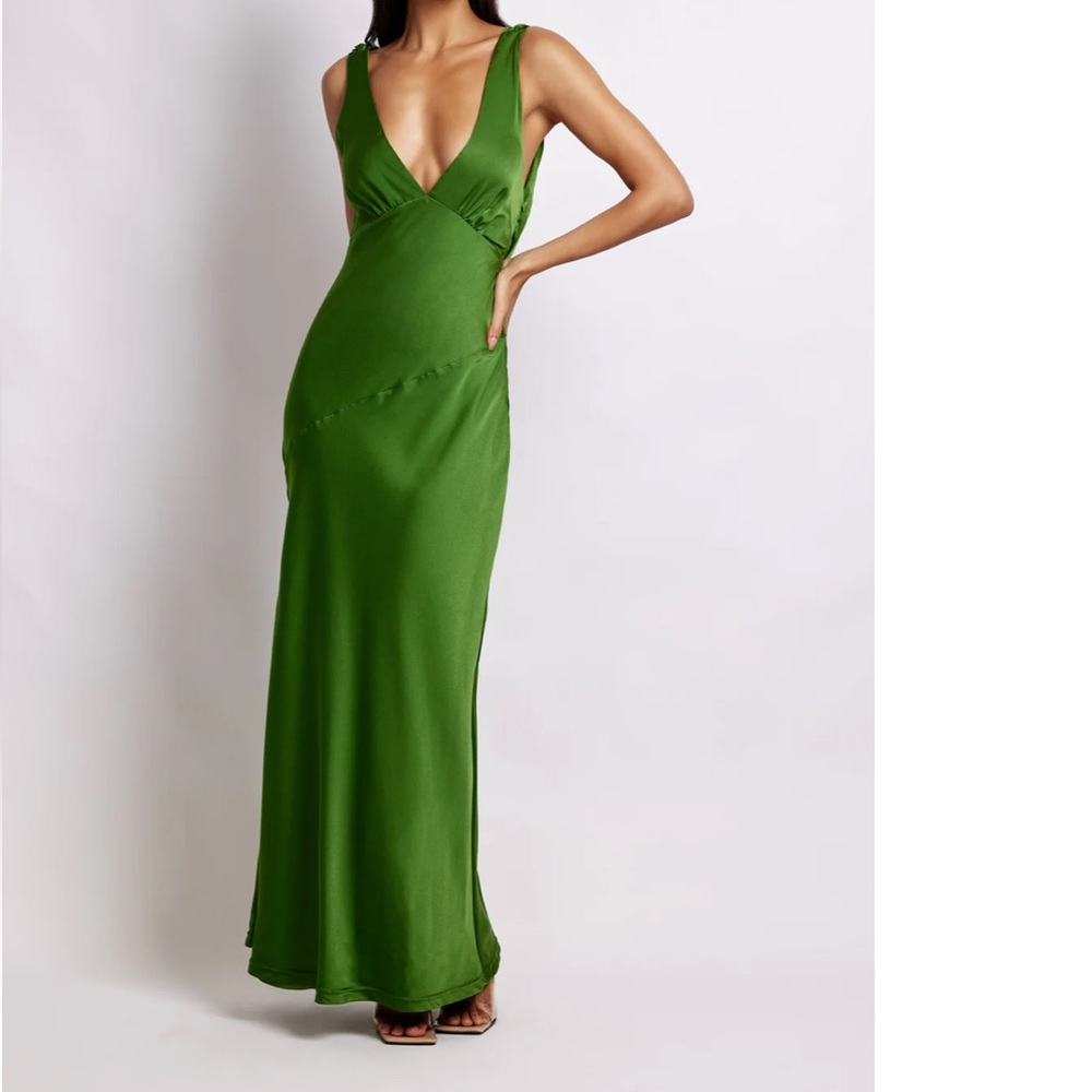 Green formal maxi dress